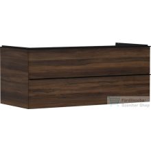   Hansgrohe XELU Q 118x57 cm-es 2 fiókos fali szekrény pulthoz,matt fekete fogantyúval,sötét dió 54085670