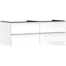   Hansgrohe XELU Q 136x57 cm-es 4 fiókos fali szekrény mosdópulthoz,króm fogantyúval,fényes fehér 54086000