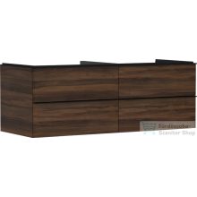   Hansgrohe XELU Q 136x57 cm-es 4 fiókos fali szekrény mosdópulthoz,matt fekete fogantyúval,sötét dió 54089670