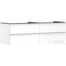   Hansgrohe XELU Q 156x57 cm-es 4 fiókos fali szekrény mosdópulthoz,króm fogantyúval,fényes fehér 54090000