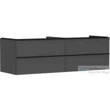   Hansgrohe XELU Q 156x57 cm-es 4 fiókos fali szekrény mosdópulthoz,matt fekete fogantyúval,matt gyémántszürke 54091670