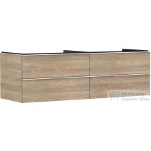   Hansgrohe XELU Q 156x57 cm-es 4 fiókos fali szekrény mosdópulthoz,matt fehér fogantyúval,természetes tölgy 54092700