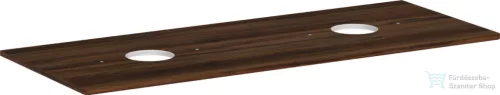 Hansgrohe Xelu Q 136x55 cm-es pult Xelu szekrényhez két kivágással,csaplyuk nélküli mosdóhoz,sötét dió 54118630