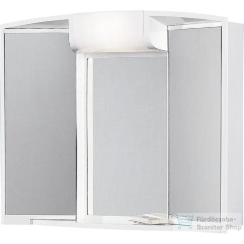 AQUALINE ANGY tükrösszekrény, húzókapcsolóval, fiókkal, 59x50x15cm, 12W, E14, fehér, műanyag (541202)