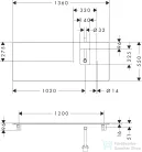 Hansgrohe Xelu Q 136x55 cm-es pult Xelu szekrényhez jobb oldali kivágással,csaplyukas mosdóhoz,matt gyémántszürke 54124910