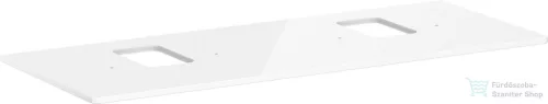 Hansgrohe Xelu Q 136x55 cm-es pult Xelu szekrényhez két kivágással,csaplyukas mosdóhoz,fényes fehér 54125050