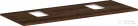 Hansgrohe Xelu Q 136x55 cm-es pult Xelu szekrényhez két kivágással,csaplyukas mosdóhoz,sötét dió 54125630