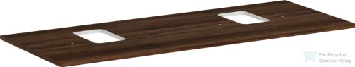 Hansgrohe Xelu Q 136x55 cm-es pult Xelu szekrényhez két kivágással,csaplyukas mosdóhoz,sötét dió 54125630
