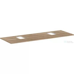   Hansgrohe Xelu Q 156x55 cm-es pult Xelu szekrényhez két kivágással,csaplyukas mosdóhoz,természetes tölgy 54126230