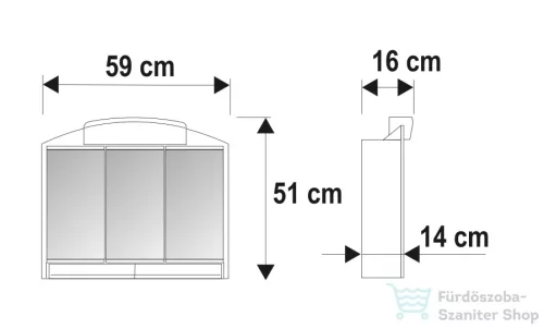 AQUALINE RANO tükrösszekrény, 59x51x16cm, fehér, műanyag (541302)