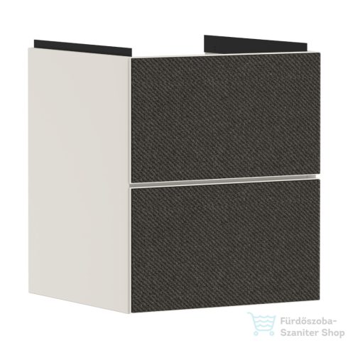 Hansgrohe XEVOLOS E 48x47,5 cm-es 2 fiókos fali szekrény mosdó nélkül, matt homok/textil sötétszürke 54173660