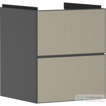   Hansgrohe XEVOLOS E 48x47,5 cm-es 2 fiókos fali szekrény mosdó nélkül,matt palaszürke/texturált bronz 54174390