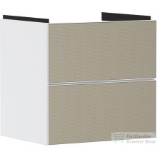   Hansgrohe XEVOLOS E 58x47,5 cm-es 2 fiókos fali szekrény mosdó nélkül,matt fehér/texturált bronz 54175390