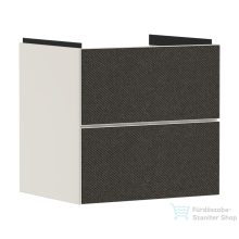   Hansgrohe XEVOLOS E 58x47,5 cm-es 2 fiókos fali szekrény mosdó nélkül, matt homok/textil sötétszürke 54176660