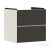 Hansgrohe XEVOLOS E 58x47,5 cm-es 2 fiókos fali szekrény mosdó nélkül, matt homok/textil sötétszürke 54176660