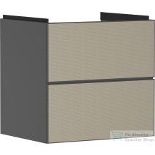   Hansgrohe XEVOLOS E 58x47,5 cm-es 2 fiókos fali szekrény mosdó nélkül,matt palaszürke/texturált bronz 54177390