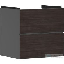   Hansgrohe XEVOLOS E 58x47,5 cm-es 2 fiókos fali szekrény mosdó nélkül,matt palaszürke/sötét tölgy 54177730