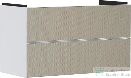 Hansgrohe XEVOLOS E 98x47,5 cm-es 2 fiókos fali szekrény mosdó nélkül,matt fehér/texturált bronz 54181390