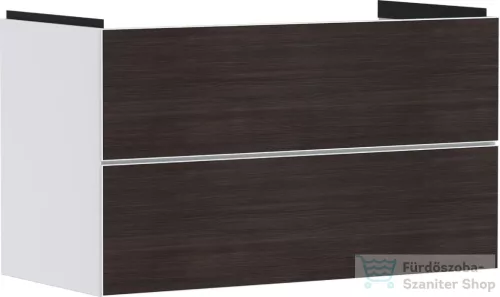 Hansgrohe XEVOLOS E 98x47,5 cm-es 2 fiókos fali szekrény mosdó nélkül,matt fehér/sötét tölgy 54181730