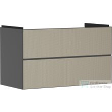   Hansgrohe XEVOLOS E 98x47,5 cm-es 2 fiókos fali szekrény mosdó nélkül,matt palaszürke/texturált bronz 54183390