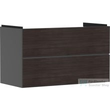   Hansgrohe XEVOLOS E 98x47,5 cm-es 2 fiókos fali szekrény mosdó nélkül,matt palaszürke/sötét tölgy 54183730