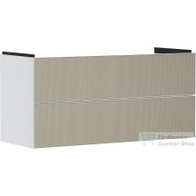   Hansgrohe XEVOLOS E 118x47,5 cm-es 2 fiókos fali szekrény mosdó nélkül,matt fehér/texturált bonz 54184390