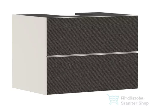 Hansgrohe XEVOLOS E 78x55 cm-es 2 fiókos fali szekrény pult nélkül,matt homok/sötétszürke textil 54188660