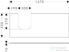 Hansgrohe Xevolos E 137x55 cm-es pult Xevolos szekrényhez bal oldali kivágással,matt palaszürke 54205760