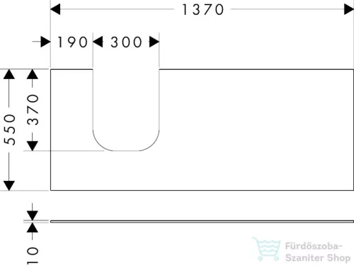 Hansgrohe Xevolos E 137x55 cm-es pult Xevolos szekrényhez bal oldali kivágással,matt homok 54205780