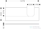 Hansgrohe Xevolos E 137x55 cm-es pult Xevolos szekrényhez jobb oldali kivágással,matt palaszürke 54206760