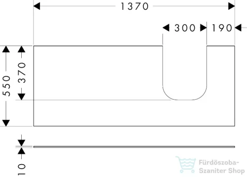 Hansgrohe Xevolos E 137x55 cm-es pult Xevolos szekrényhez jobb oldali kivágással,matt homok 54206780