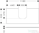 Hansgrohe Xevolos E 118x55 cm-es pult Xevolos szekrényhez középső kivágással,matt fehér 54210700