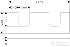 Hansgrohe Xevolos E 157x55 cm-es pult Xevolos szekrényhez két kivágással,matt fehér 54211700