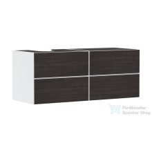   Hansgrohe XEVOLOS E 137x55 cm-es 4 fiókos fali szekrény pult nélkül,balos kivágású pulthoz,matt fehér/sötét tölgy 54236730