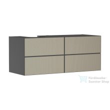   Hansgrohe XEVOLOS E 137x55 cm-es 4 fiókos fali szekrény pult nélkül,balos kivágású pulthoz,matt palaszürke/texturált bronz 54238390