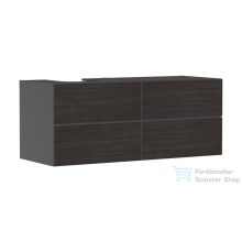   Hansgrohe XEVOLOS E 137x55 cm-es 4 fiókos fali szekrény pult nélkül,balos kivágású pulthoz,matt palaszürke/sötét tölgy 54238730