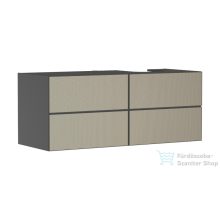   Hansgrohe XEVOLOS E 137x55 cm-es 4 fiókos fali szekrény pult nélkül,jobbos kivágású pulthoz,matt palaszürke/texturált bronz 54241390