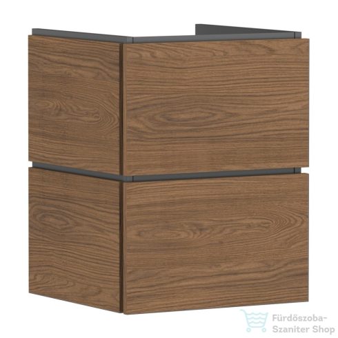 Hansgrohe XILESA E 48x47 cm-es 2 fiókos fali szekrény mosdó nélkül, kasmír tölgy 54250550