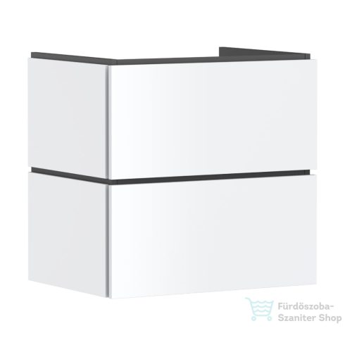 Hansgrohe XILESA E 63x47 cm-es 2 fiókos fali szekrény mosdó nélkül, matt fehér 54256700
