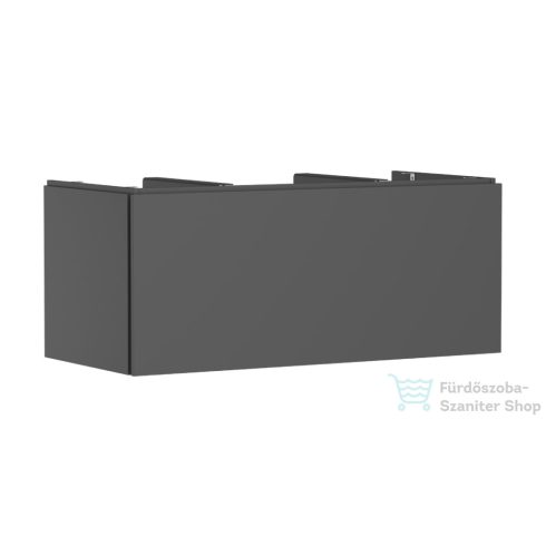 Hansgrohe XILESA E 118x55 cm-es 1 fiókos fali szekrény pult és mosdó nélkül, matt palaszürke 54267760