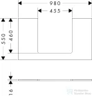 Hansgrohe XILESA E 98x55 cm-es mosdópult, kasmír tölgy 54270550