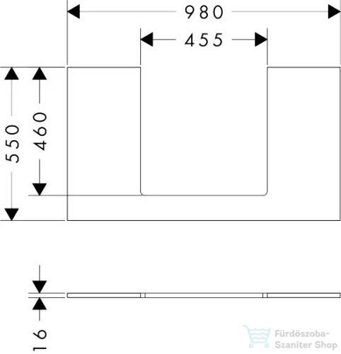 Hansgrohe XILESA E 98x55 cm-es mosdópult, matt fehér 54270700