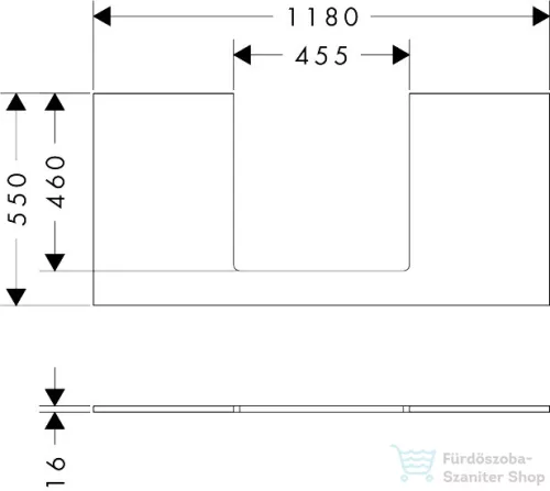 Hansgrohe XILESA E 118x55 cm-es mosdópult, matt palaszürke 54271760