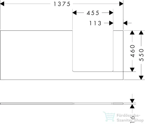 Hansgrohe XILESA E 137,5x55 cm-es mosdópult jobb oldali kivágással, kasmír tölgy 54273550