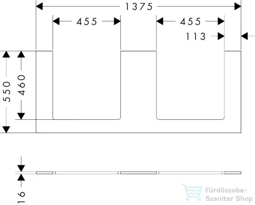 Hansgrohe XILESA E 137,5x55 cm-es mosdópult két kivágással, ráültetett mosdóhoz, kasmír tölgy 54274550