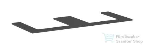 Hansgrohe XILESA E 137,5x55 cm-es mosdópult két kivágással, ráültetett mosdóhoz, matt palaszürke 54274760