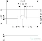 Hansgrohe XILESA E 118x55 cm-es mosdópult csaplyuk nélküli mosdóhoz, kasmír tölgy 54277550