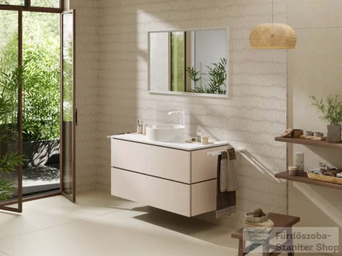 Hansgrohe XILESA E 118x55 cm-es mosdópult csaplyuk nélküli mosdóhoz, matt fehér 54277700
