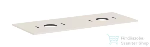 Hansgrohe XILESA E 137,5x55 cm-es mosdópult dupla kivágással, csaplyuk nélküli mosdóhoz, matt homok 54280780