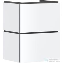   Hansgrohe XILESA E 48x38 cm-es 2 push open fiókos fali szekrény mosdó nélkül, matt fehér 54290700